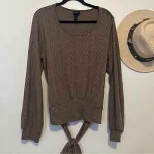 Daytrip Brown Sweater with Tie Detail